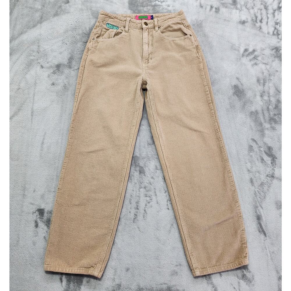 Empyre Pants Womens 3 Juniors Tan Tori Corduroy Skater Relaxed Loose Tapered